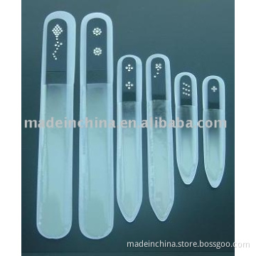 glass nail file with Rhinestones